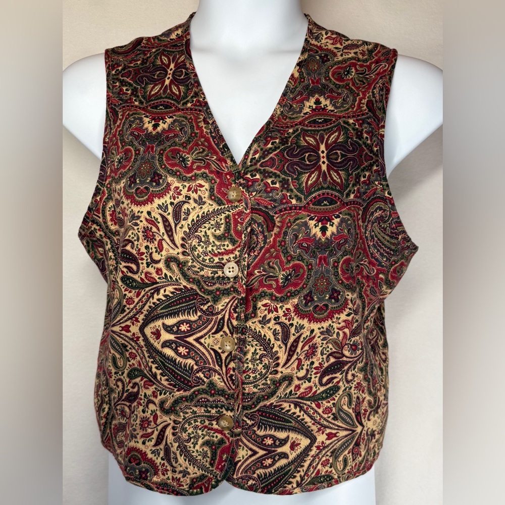 Paisley Print Old Money Acadamia Vest